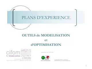 outils de modelisation et d optimisation