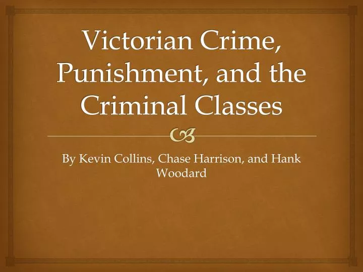 victorian crime punishment and the criminal classes