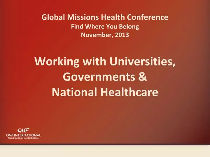 global missions health conference find where you belong november 2013