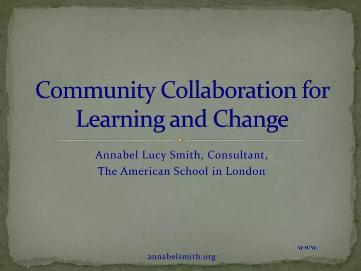 community collaboration for learning and change