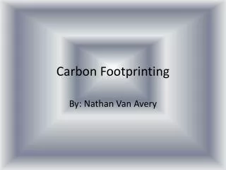 carbon footprinting