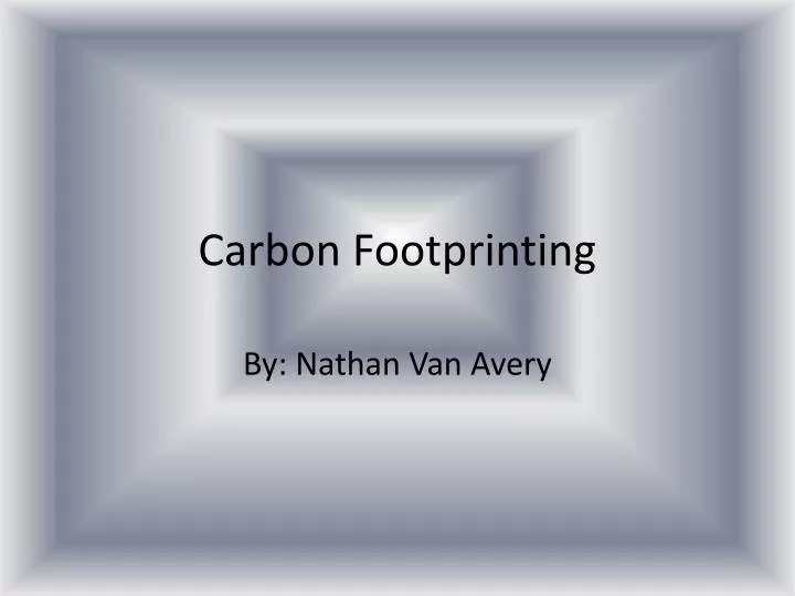 carbon footprinting