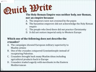 The Holy Roman Empire was neither holy, nor Roman, nor an empire because