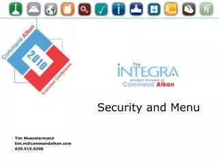 Integra Security and Menu