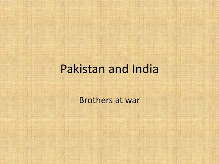 pakistan and india