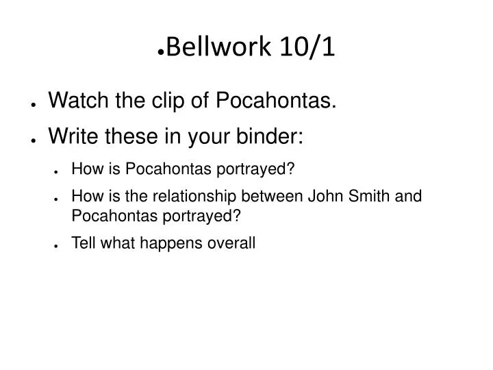 bellwork 10 1