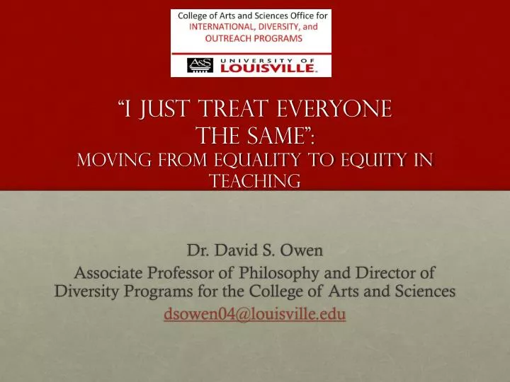 i just treat everyone the same moving from equality to equity in teaching