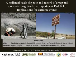 Presented at the 2011 SCEC annual Meeting: SoSAFE workshop