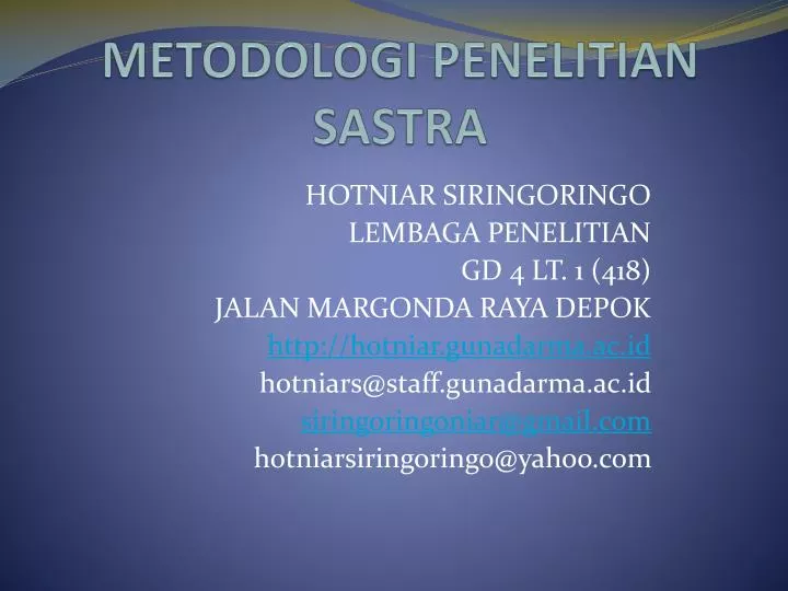 metodologi penelitian sastra