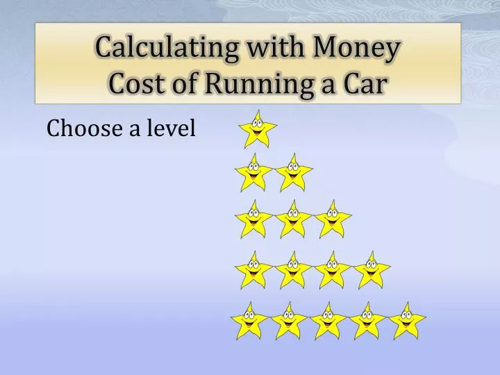 calculating with money cost of running a car