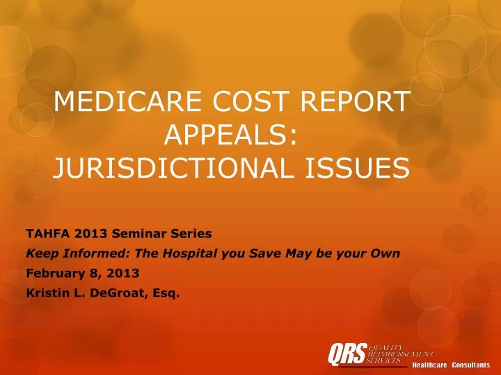 medicare cost report appeals jurisdictional issues
