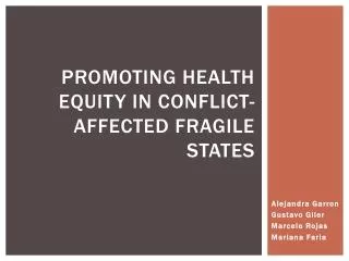 Promoting health equity in conflict-affected fragile states