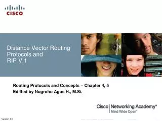 Distance Vector Routing Protocols and RIP V.1