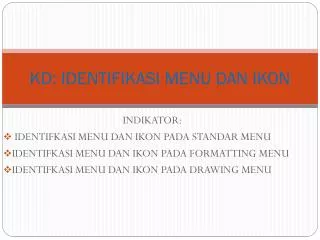 kd identifikasi menu dan ikon