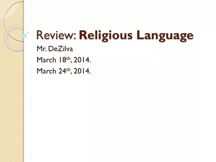 review religious language