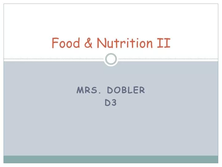 food nutrition ii