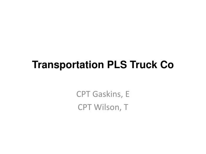 transportation pls truck co