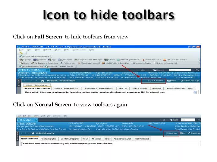 icon to hide toolbars