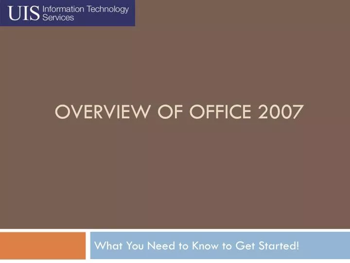overview of office 2007