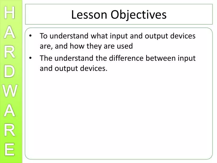 lesson objectives