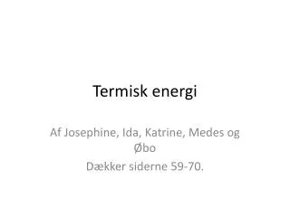 termisk energi