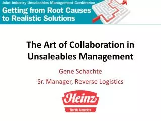 The Art of Collaboration in Unsaleables Management