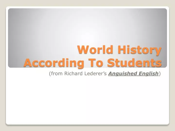world history according to students