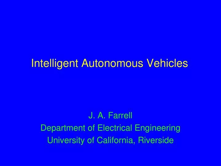 intelligent autonomous vehicles