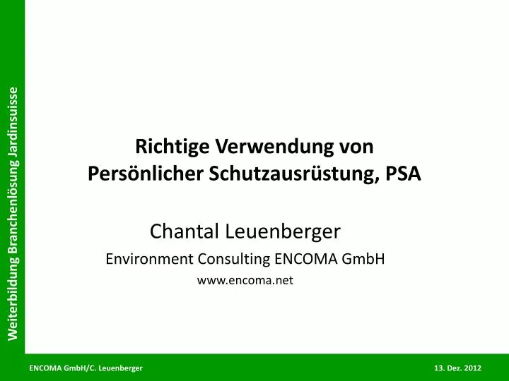 PPT - Richtige Verwendung Von Persönlicher Schutzausrüstung, PSA ...