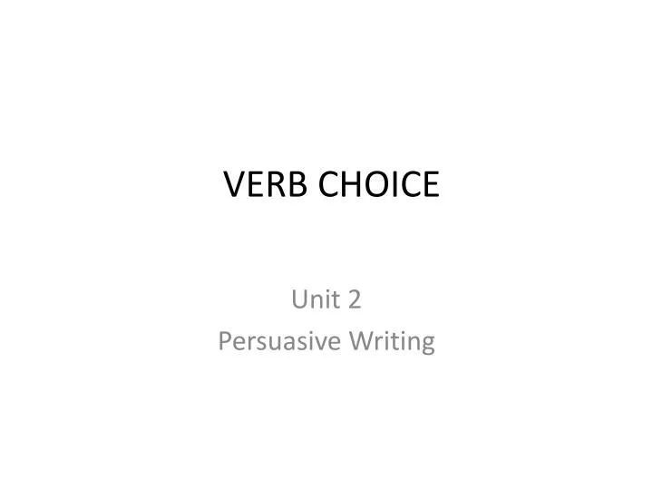verb choice