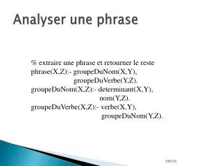 analyser une phrase