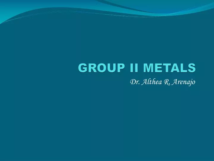 group ii metals