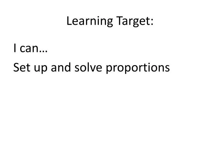 learning target