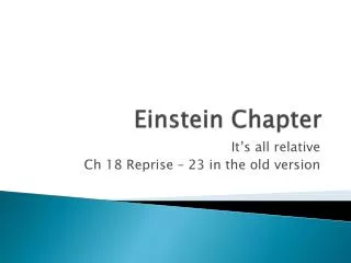 Einstein Chapter