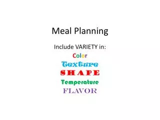 Meal Planning