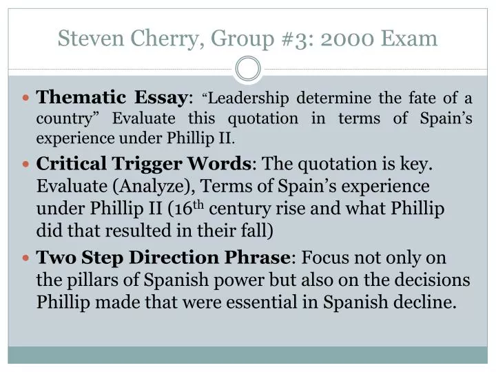 steven cherry group 3 2000 exam