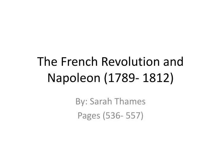 the french revolution and napoleon 1789 1812