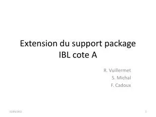 extension du support package ibl cote a