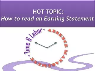 HOT TOPIC: How to read an Earning Statement
