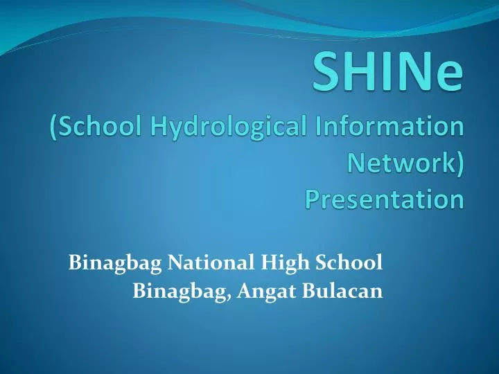 shin e school hydrological information network presentation