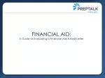 FINANCIAL AID: A Guide to Evaluating a Financial Aid Award Letter - slide 1