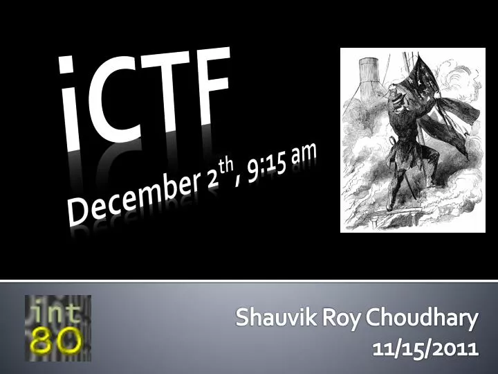 ictf december 2 th 9 15 am