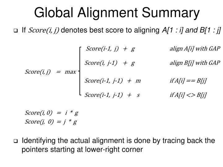 global alignment summary