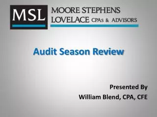 Audit Season Review