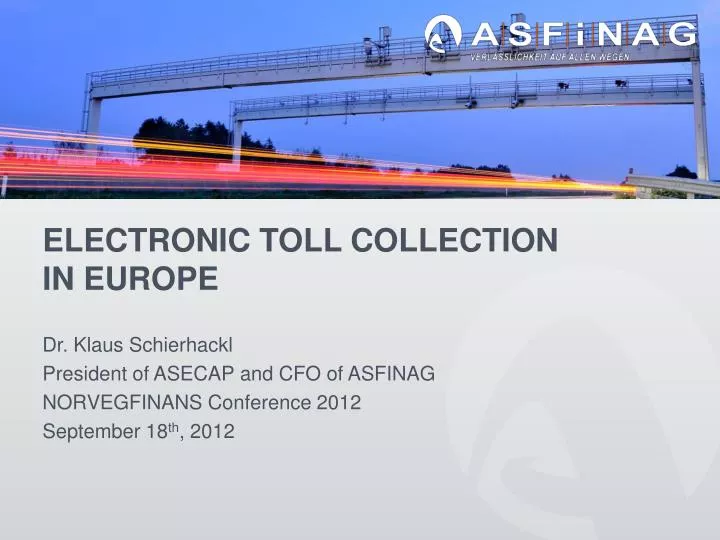 electronic toll collection in europe