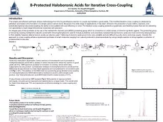 B-Protected Haloboronic Acids for Iterative Cross-Coupling Eric Guinto; TA: Deepthi Bhogadhi
