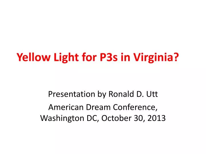yellow light for p3s in virginia