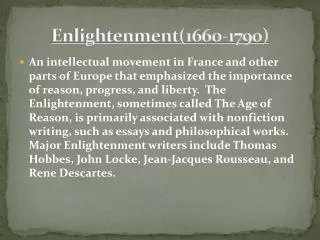 Enlightenment(1660-1790)