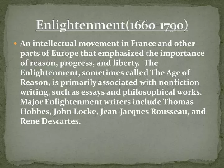 enlightenment 1660 1790