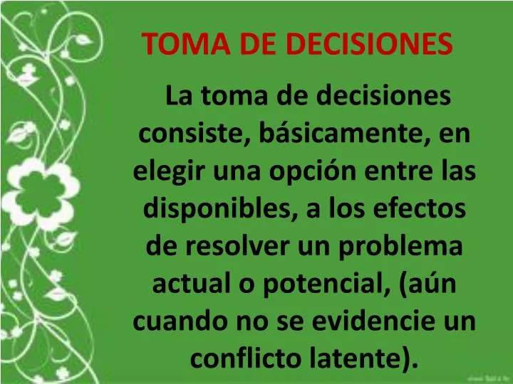 PPT - TOMA DE DECISIONES PowerPoint Presentation, Free Download - ID ...